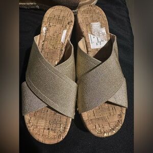 Donald J. Pliner Gold Crisscross Sandals